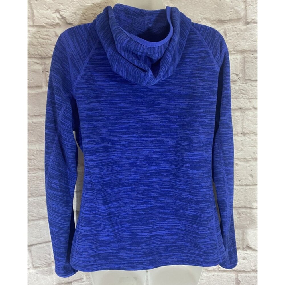 The North Face Fleece Jacket Womens Large Cobalt Zipper Hood Pockets - Picture 4 of 15